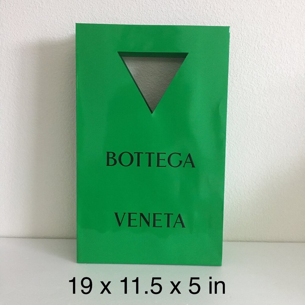 Bottega Veneta Green Logo Shopping Paper Bag – 100% Authentic